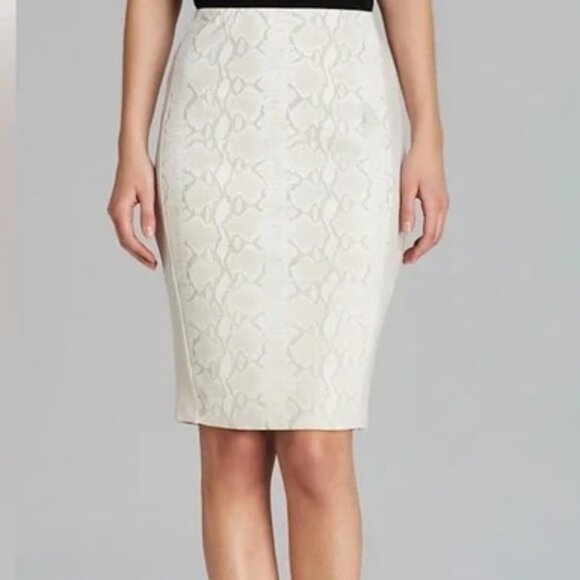 Bailey 44 Sarah Skirt - Leather Snake Print Pencil Skirt, Size L, NWT - Picture 1 of 11